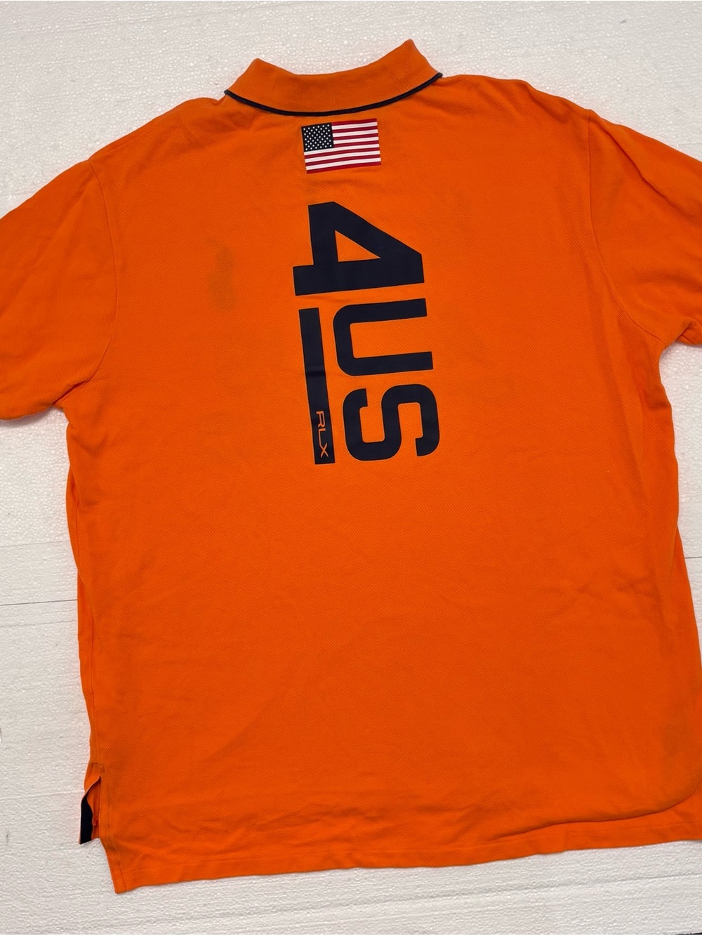 RLX Ralph Lauren Men Polo XXL Orange Big Pony US Offshore Racing Y2K Sailing - Picture 2 of 10